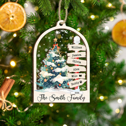 Petthouse | Personalized Family Christmas Ornament, Family 2024 Ornament, Xmas Ornament, Family Name Tree