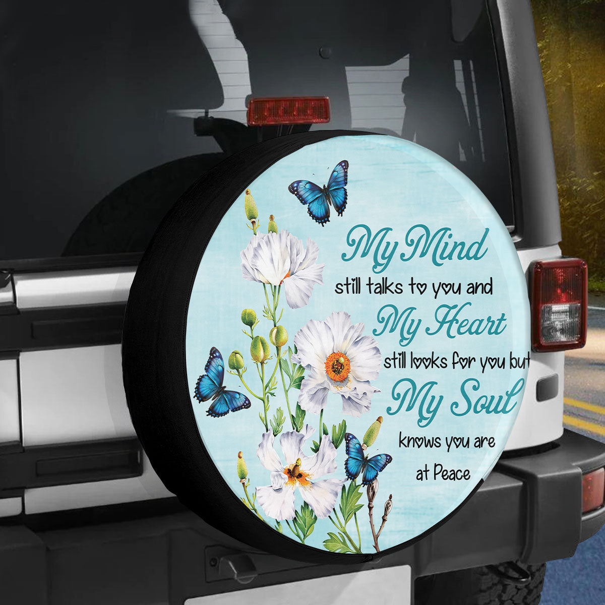 Petthouse | Butterfly Memorial Tire Storage Bag My Soul Knows You Are At Peace Remembrance Gifts Spare Tire Cover