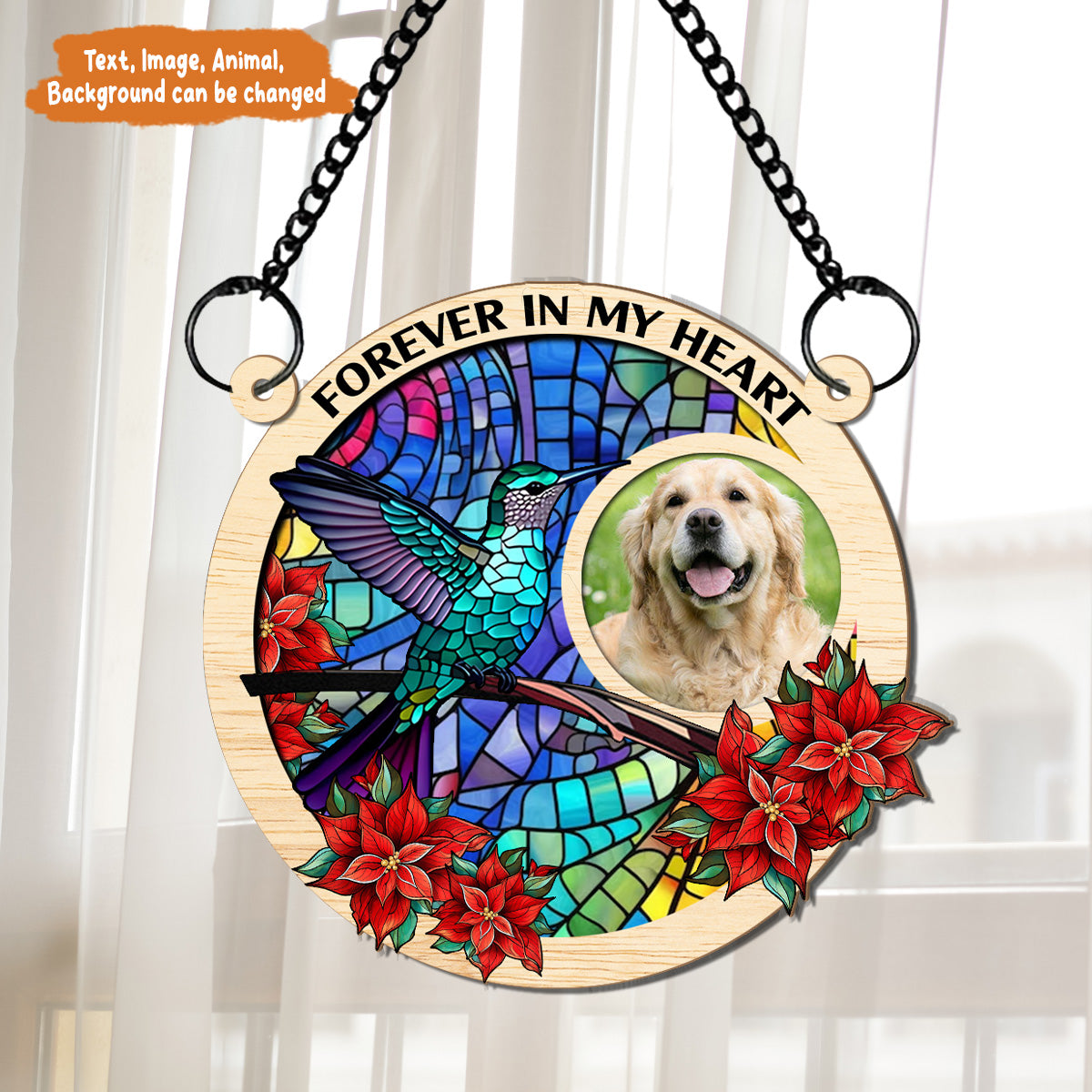 Petthouse | Custom Photo I'm Always With You Memorial Suncatcher, Loss Of Family Ornament, Sympathy Gift