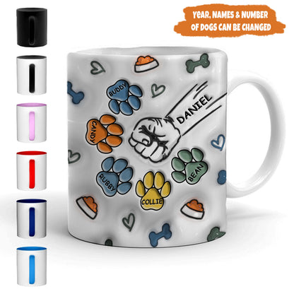 Petthouse | Personalized Dog Human Fist Bump Gift For Dog Dad 3d Inflated Effect Printed Mug