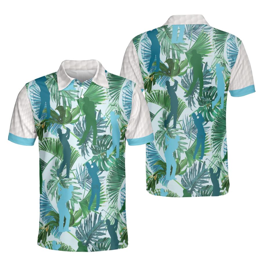 Petthouse | Golf Man Polo Shirt, Golf Tropical Floral Polo Shirt, Golf Floral Polo Shirt, Summer Gift