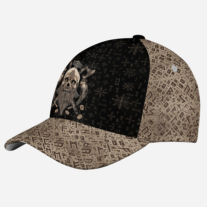 Petthouse | Viking Warrior Skull Baseball Cap Viking Doodle Pattern Baseball Cap Viking Style Best Gift