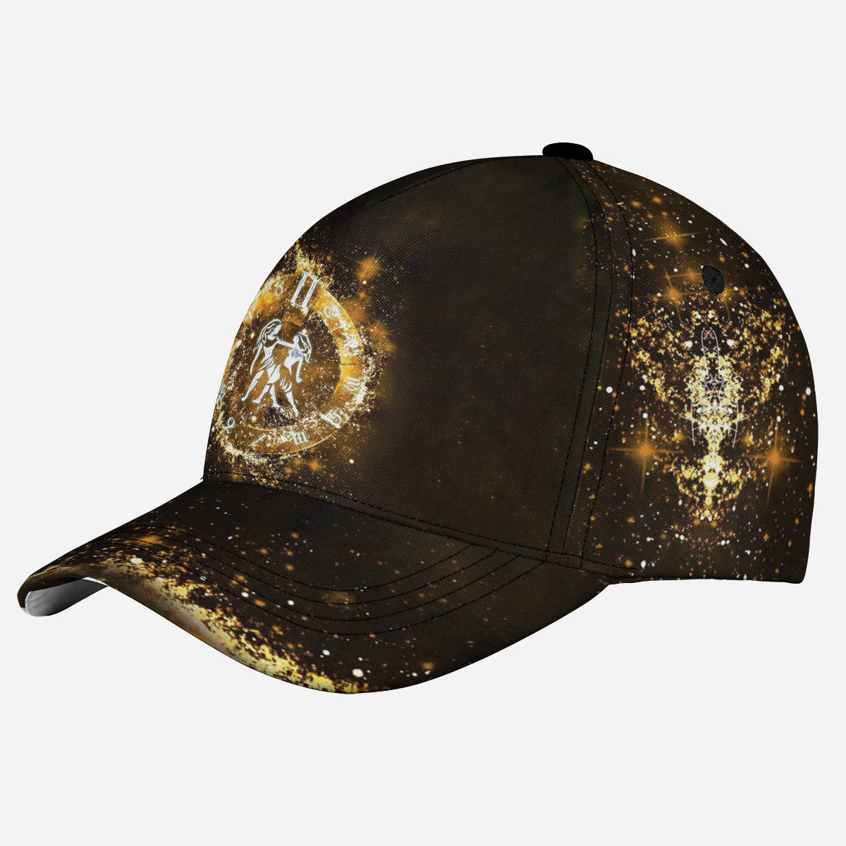 Petthouse | Gemini Zodiac Pattern Baseball Cap Zodiac Printed Baseball Cap Glitter Pattern Cap Zodiac Lover Gift