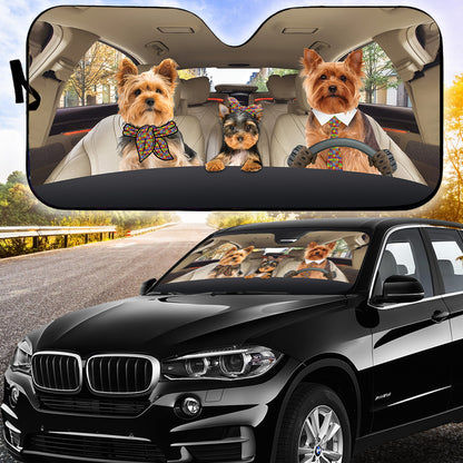 Petthouse | Puppies Yorkshire Terrier Autism Dog Auto Sunshade Yorkie Family Car Decor Anti Sunshine