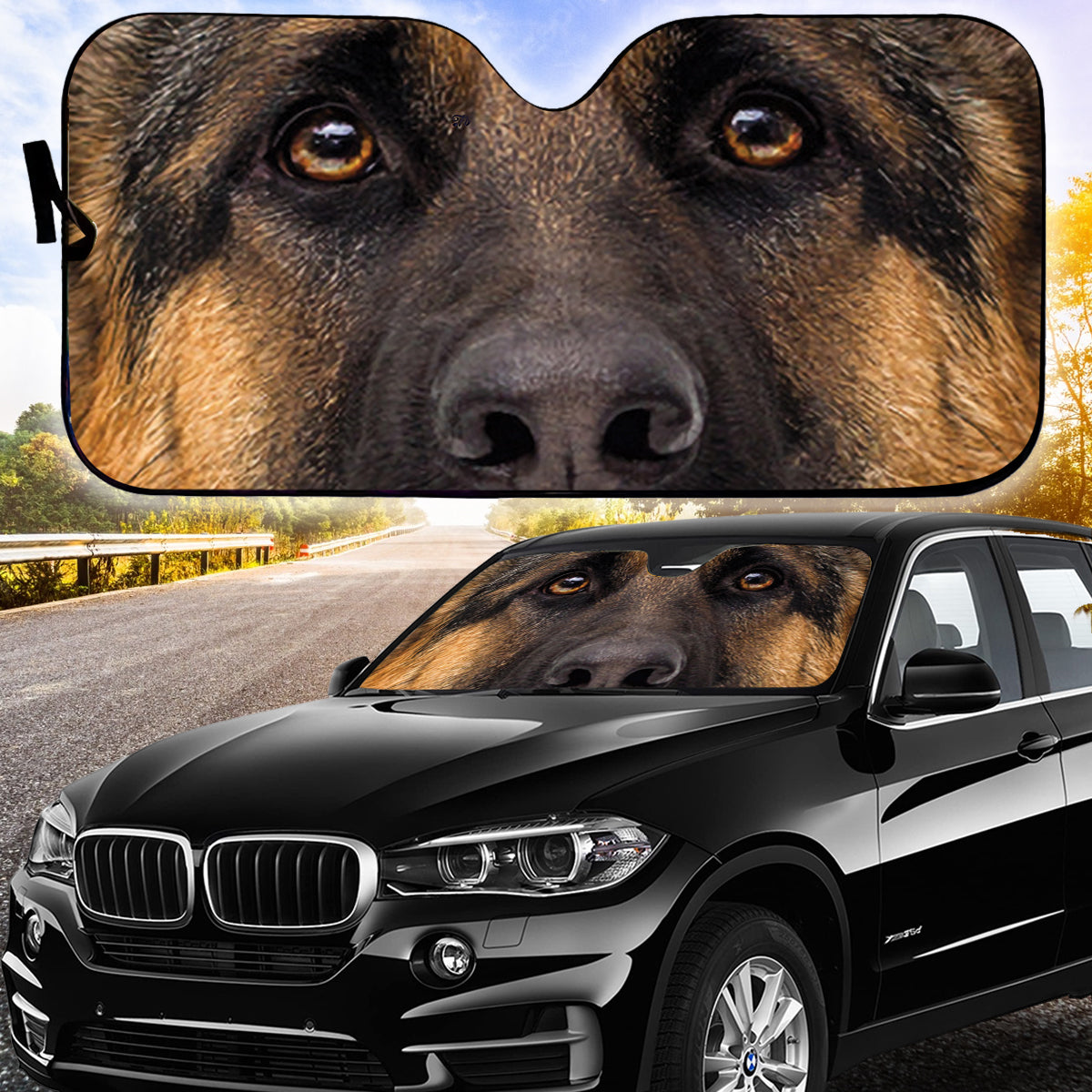 Petthouse | Siberian Husky Eyes Printed Car Sun Shade Windshield Puppies Dog Truck Window Shades