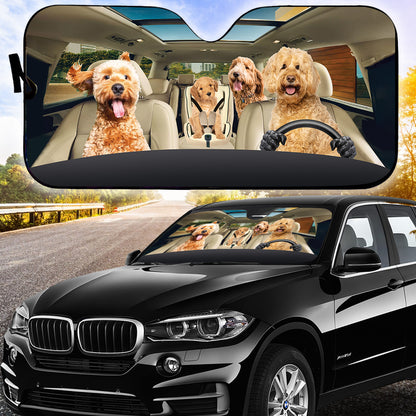 Petthouse | Goldendoodle Car Sunshades For Windshield Foldable Dog Lover Sun Shade Car Accessories