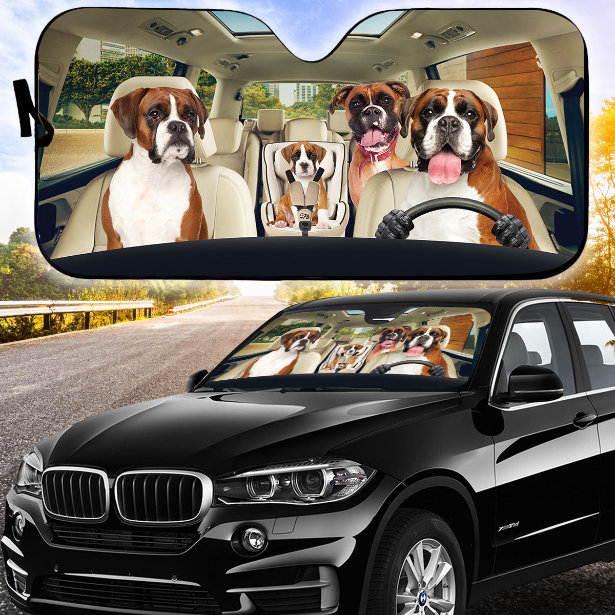 Petthouse | Boxer Car Sunshade Window Dog Mom Dog Dad Sun Shade Car Sun Visors Sunshade Dog Sun Shade