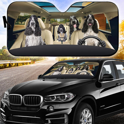 Petthouse | Cocker Spaniel Sun Shade Dog Family Auto Windshield Sunshade Dog Lover Car Window Cover