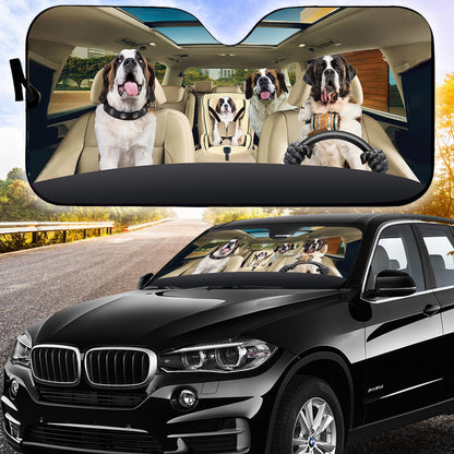 Petthouse | St. Bernard Sun Shade Car Accessories For Women Car Sun Visors For Windshield Women Dog Lover