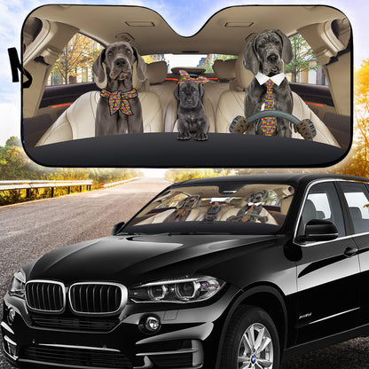 Petthouse | Great Dane Dog Car Windshield Sunshade Autism Awareness Sun Shade Car Windshield Car Decor