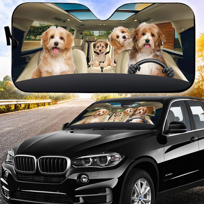 Petthouse | Havanese Dog Car Sunshade Dog Family Windshield Sun Shade Dog Lover Window Protect