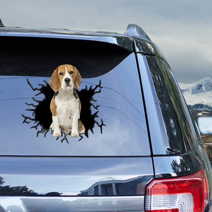 Petthouse | Beagle Vinyl Sticker Dog Car Window Bumper Decal Big Hole Printed Water Bottle Decal Dog Lover