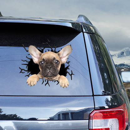 Petthouse | Fawn French Bulldog Puppy Fridge Decal Dog Punched Wall Waterproof Sticker Funny Vinyl Home Decor