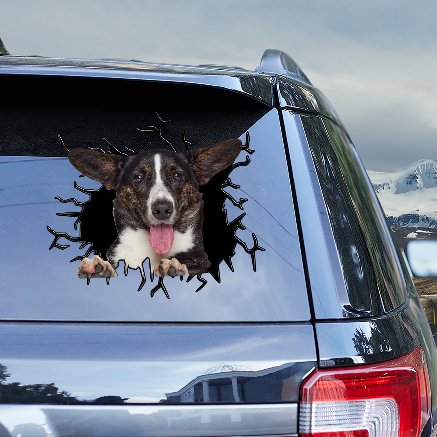 Petthouse | Cardigan Welsh Corgi Happy Dog Car Window Decal Corgi Exploded Glass Funny Gift For Dog Owners