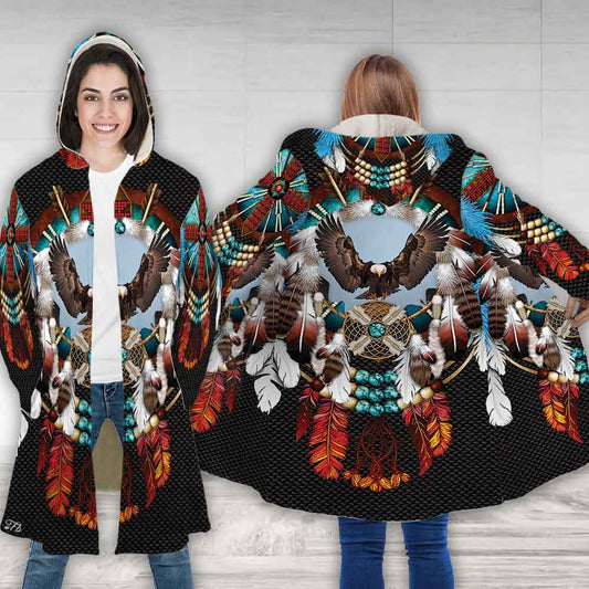 Petthouse | Native American Eagle Hooded Cloak Native Eagle Spirit Cloak Coat Native Pride
