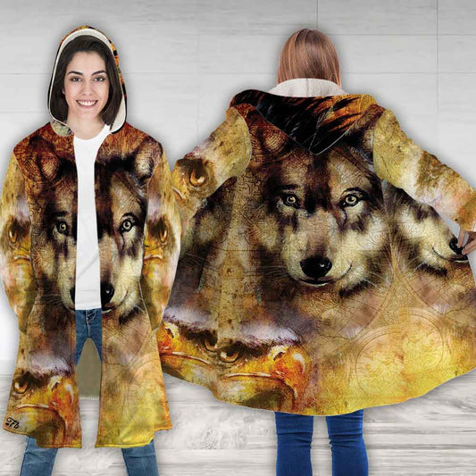 Petthouse | Vintage Wolf Hooded Cloak Coat Wolf Cloak Wolf And Eagl3 Native Spirit Animal