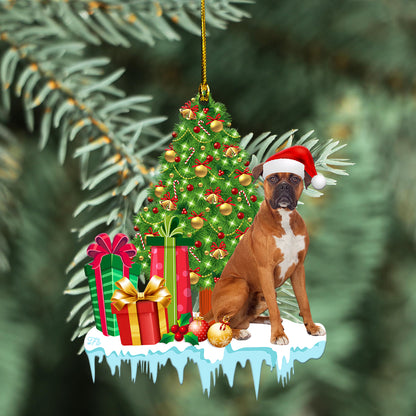 Petthouse | Boxer Christmas Ornament, Boxer Dog Xmas Tree Ornament, Boxer Christmas Car Hanging