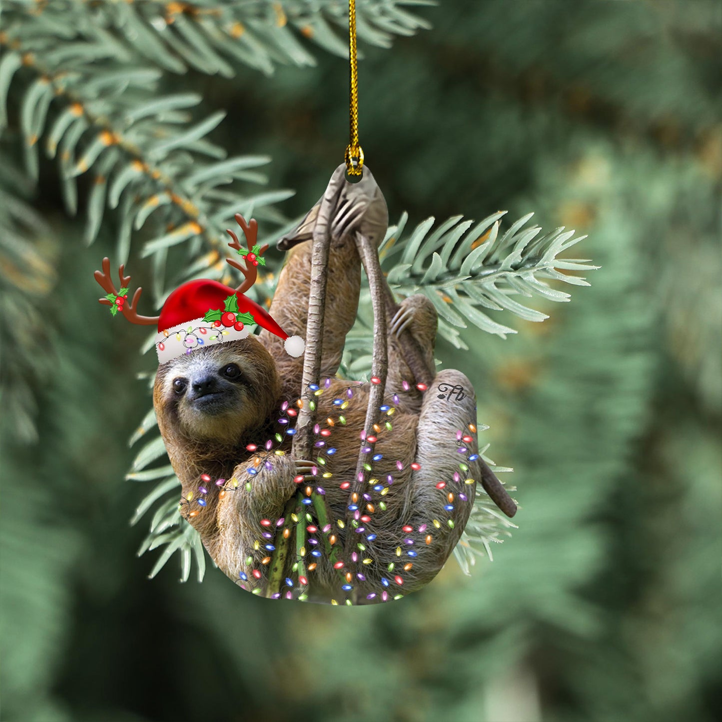 Petthouse | Sloth Climb Tree Car Decor, Santa Sloth Tree Decoration, Neon Light Sloth Car Hanging