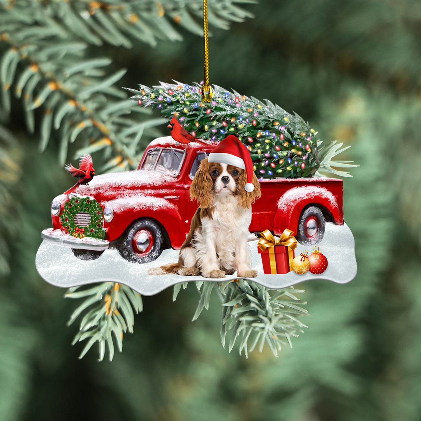 Petthouse | Cavalier King Charles Spaniel Ornament Cardinal Ornament Christmas Ornament Xmas  Gift