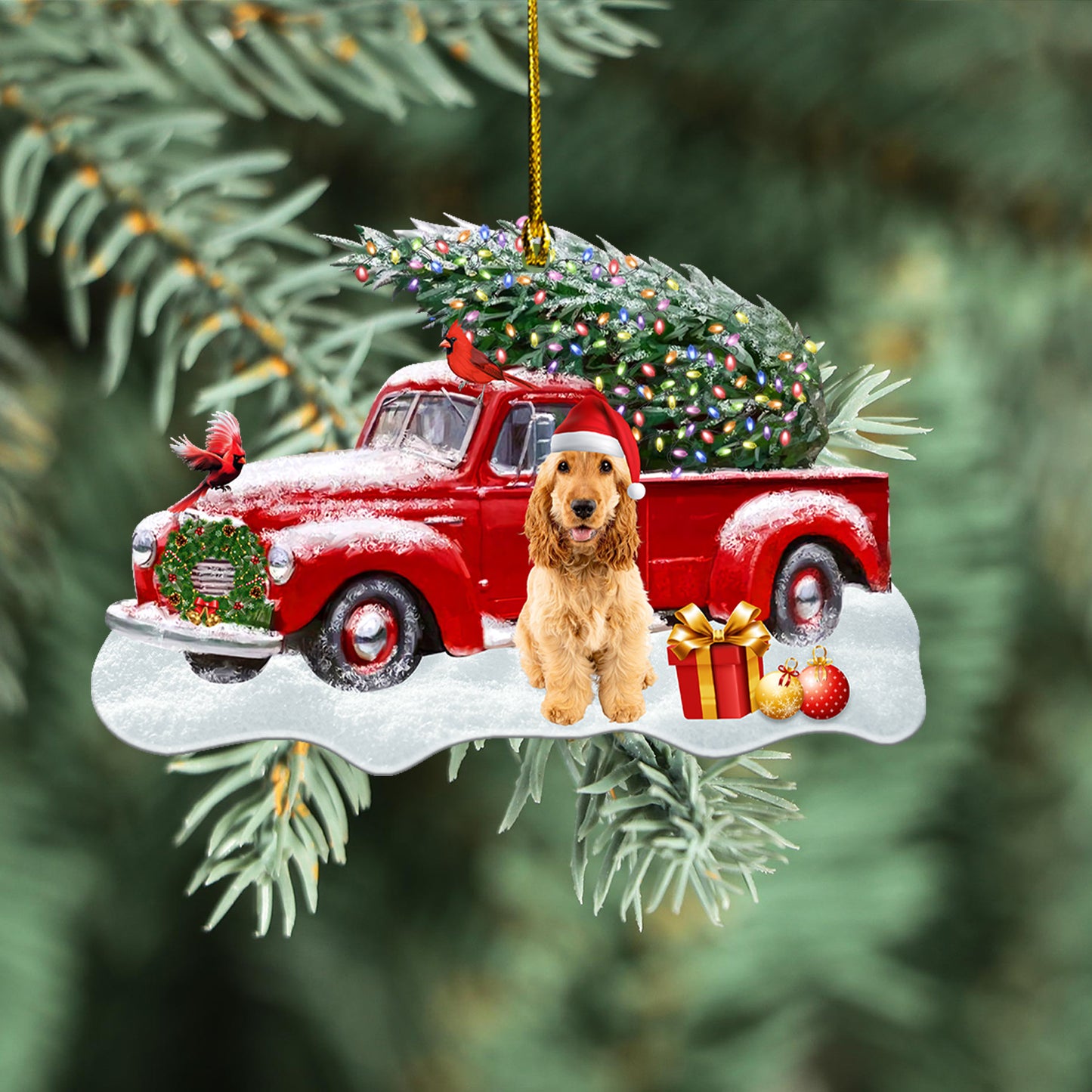 Petthouse | English Cocker Spaniel Ornament, Dog Christmas Car Ornament, English Cocker Spaniel Lovers