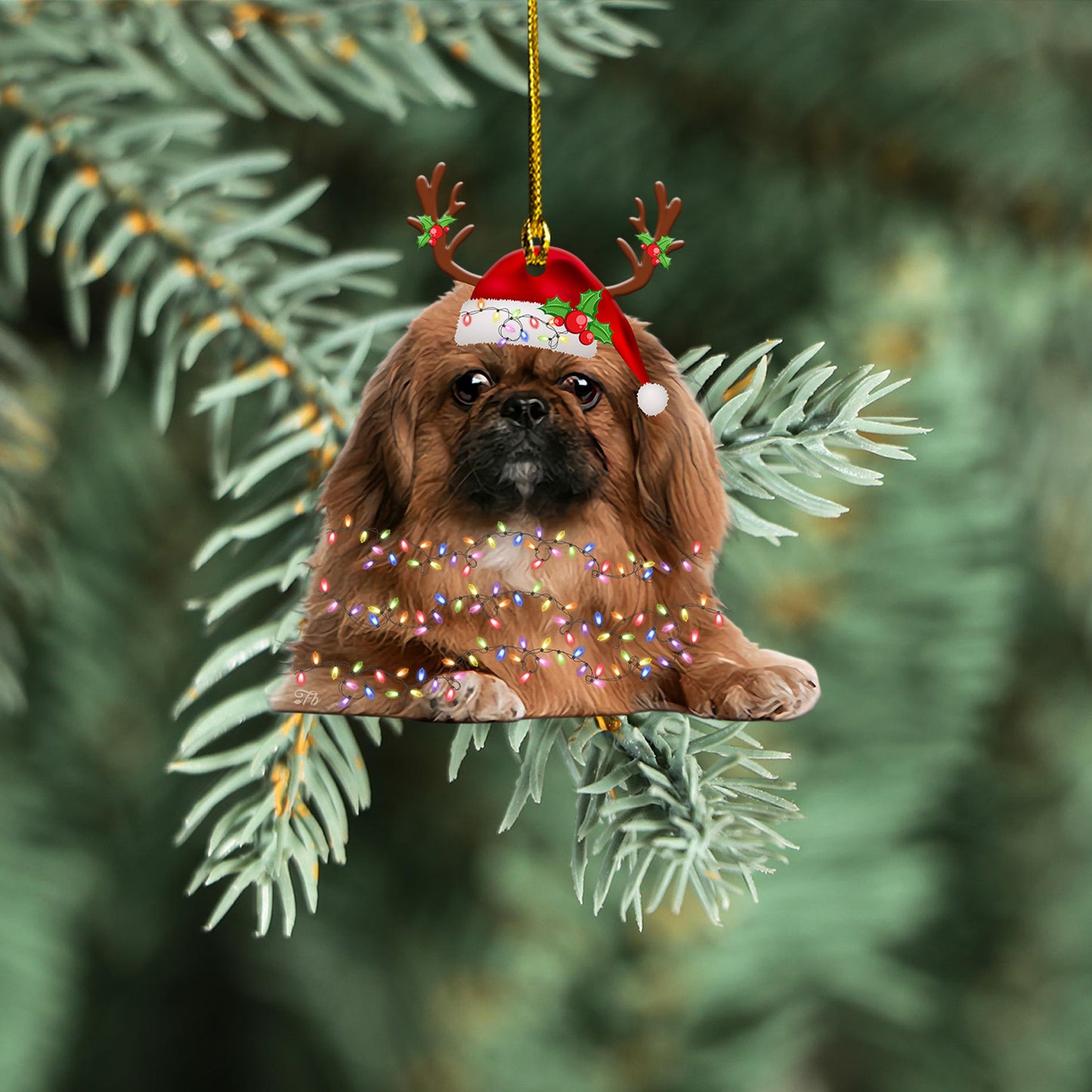 Petthouse | Pekingese Car Ornament Pekingese Santa Dog Merry Christmas Xmas Gift Xmas Ornament