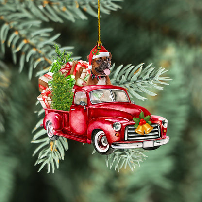 Petthouse | Boxer Xmas Tree Pickup Ornament, Boxer Christmas Car Ornament, Boxer Xmas Ornament Gift