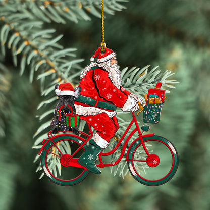 Petthouse | French Bulldog Bicycle Ornament, French Bulldog Santa Ornament, French Bulldog Xmas Decor