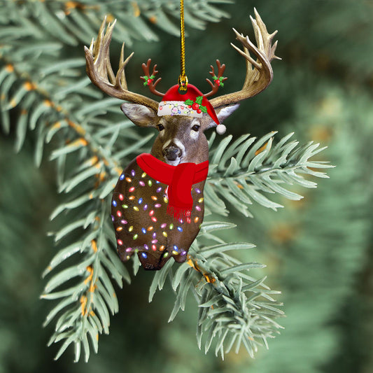 Petthouse | Deer Head Ornament Deer Hunting Ornament Christmas Ornament Deer Red Riding Hood Decor