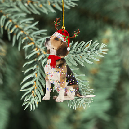 Petthouse | Cute Beagle Christmas Car Hanging Ornament Christmas Ornament Dog Lover Gift