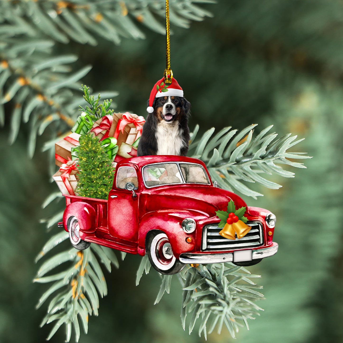 Petthouse | Bernese Mountain Christmas Ornament, Bernese Mountain Xmas Gift Car Ornament, Dog Owners