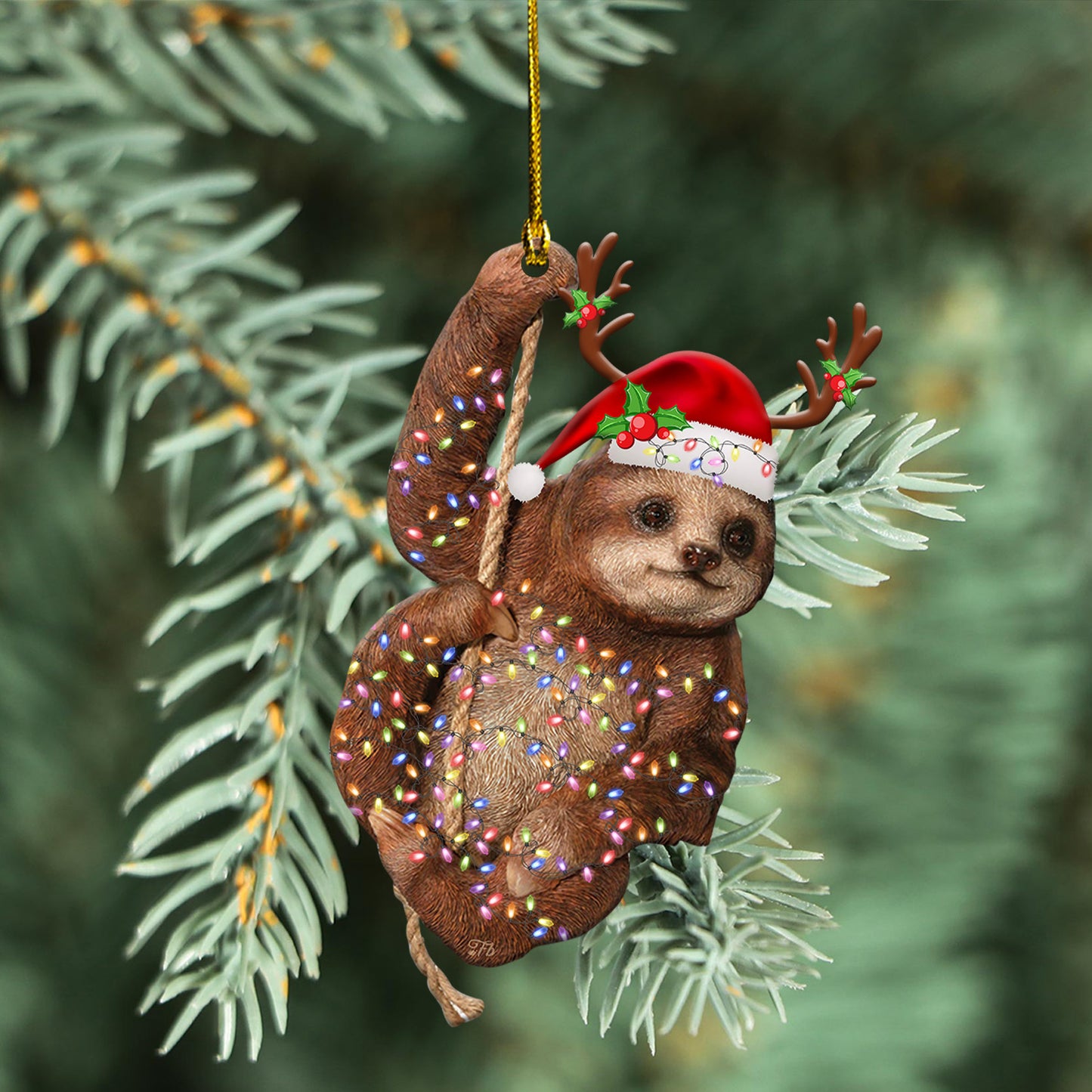 Petthouse | Sloth Ornament Christmas Ornament Sloth Christmas Decor Cute Animal Ornament Gift