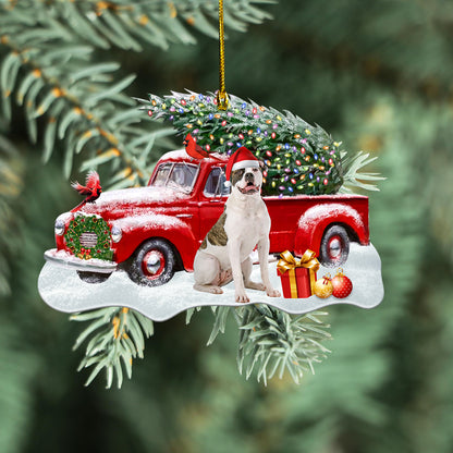 Petthouse | American Bulldog Xmas Ornament, American Bulldog \ncardinal Ornament, Dog Memorial Gift