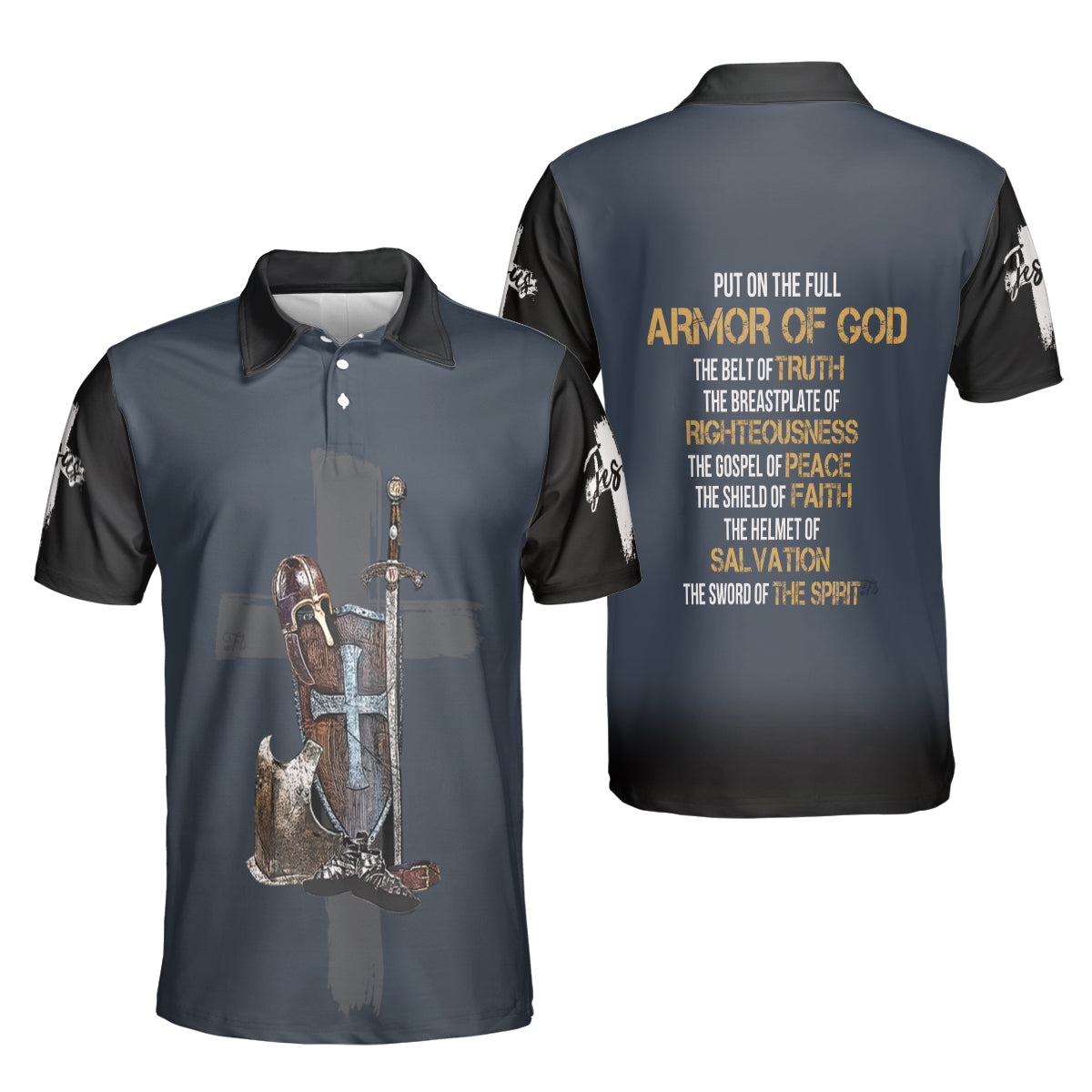 Petthouse | Amor Of God Christian Religious Verse Men's Polo Shirt Dad Godfather Gift