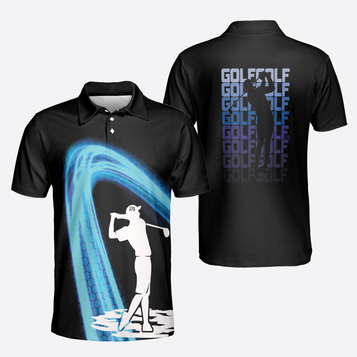 Petthouse | Golf Player Printed Polo Shirt, Golfer Christmas Fans Gift Dad Gift Idea Printed