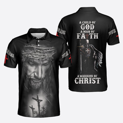 Petthouse | Customized Polo Shirt A Child Of God Polo A Man Of Faith Polo A Warrior Of Christ Polo Christian Gift