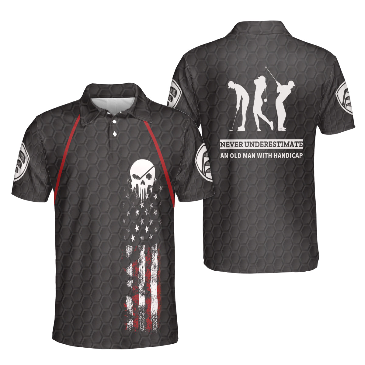 Petthouse | Never Underestimate An Old Man With Handicap Polo Shirt, Golf Player Christmas Gift