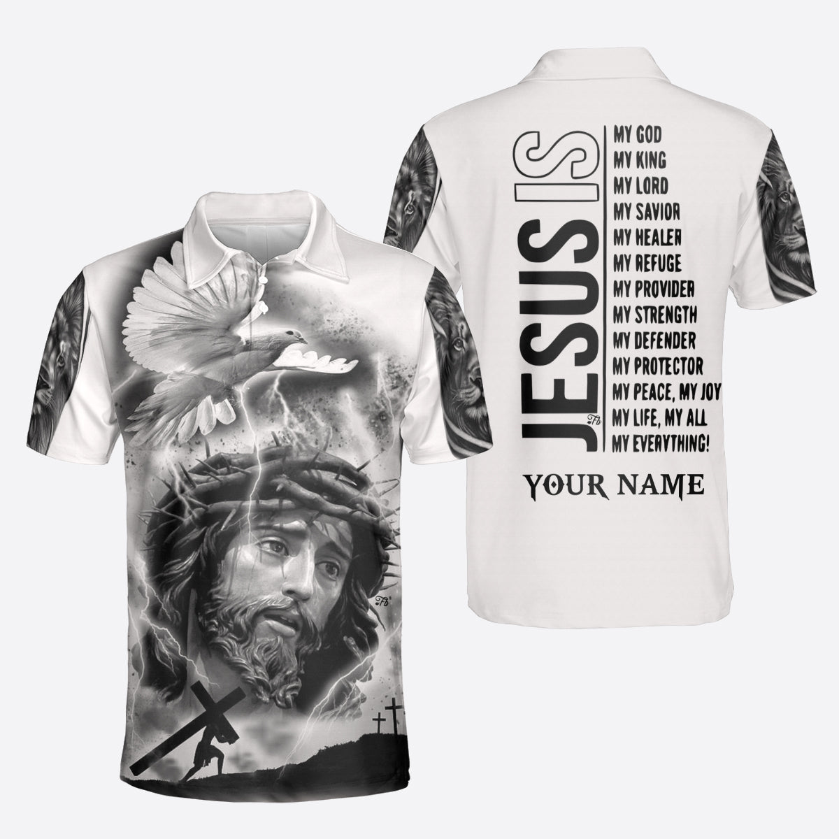 Petthouse | Customized Jesus My God My King My Everything Polo Shirt Jesus Christian Gift