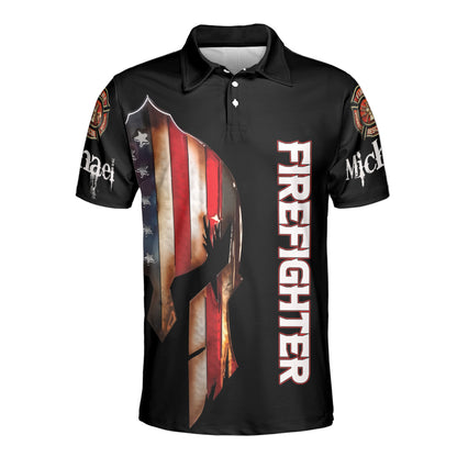 Petthouse | Customized Name Firefighter Dad Polo Shirt Us Dad The Firefighter Myth Legend Sport Shirt Dad Gift