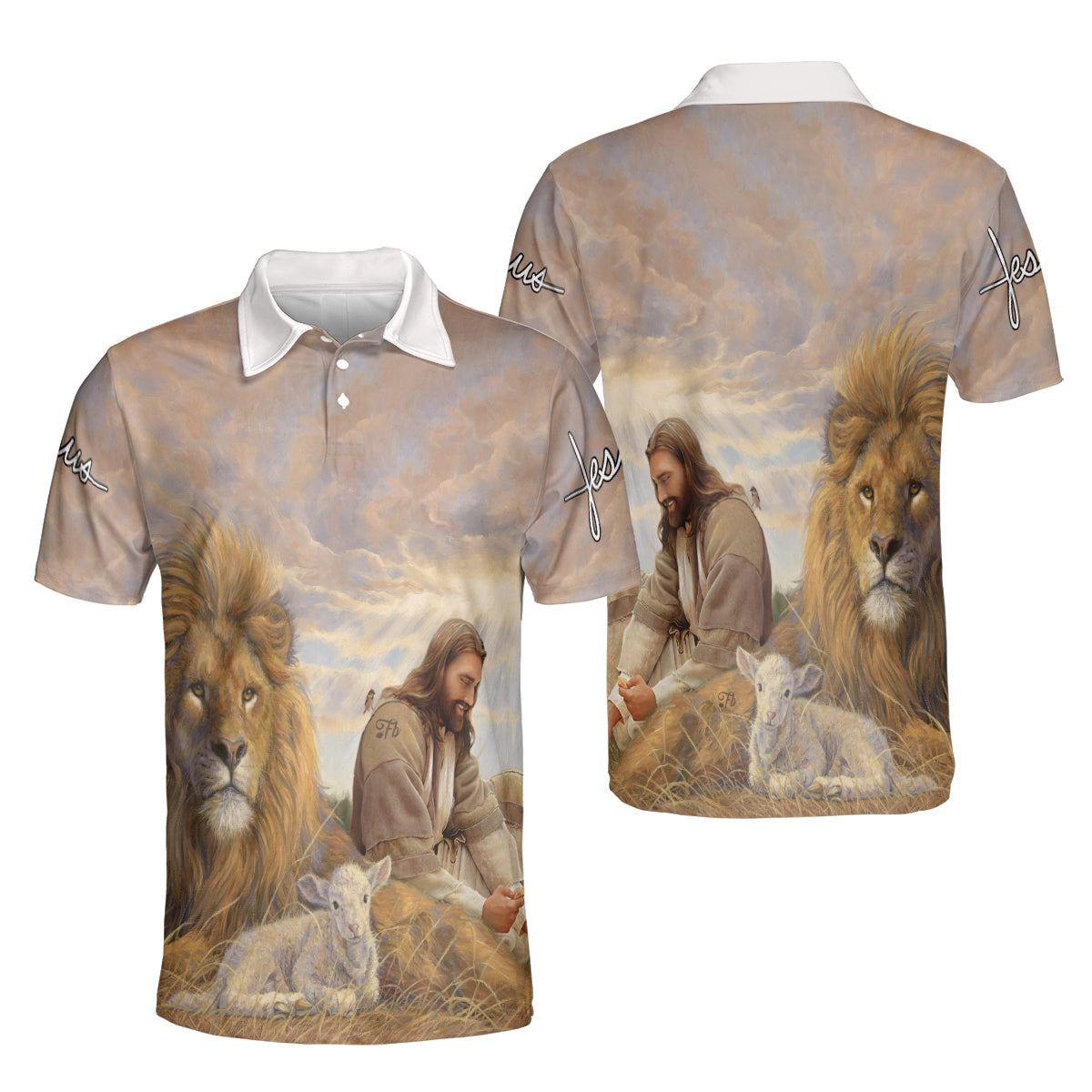 Petthouse | Jesus Christ Lion Of Judah Lamb Of God Polo Shirt God Christian Sports Shirt Gift For Family Member