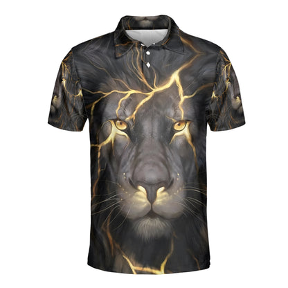 Petthouse | Jesus Christian Lion Thunder Lightning Polo Shirt Bible Verse Sport Shirt Religious Gift Idea