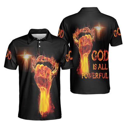 Petthouse | Jesus Christian King Polo Shirt God Is All Powerful Sport Shirt God Lovers Gift Religious Gift