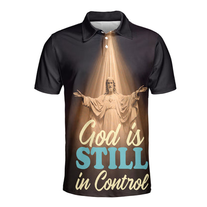 Petthouse | Jesus Christian Polo Shirt God Is Still In Control Sport Shirt Bible Verse Religious Gift Idea