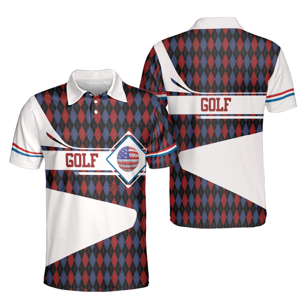 Petthouse | Golf Argyle Pattern Polo Shirt Golf Lover Gift Golf Men Gift Unisex Polo Shirt