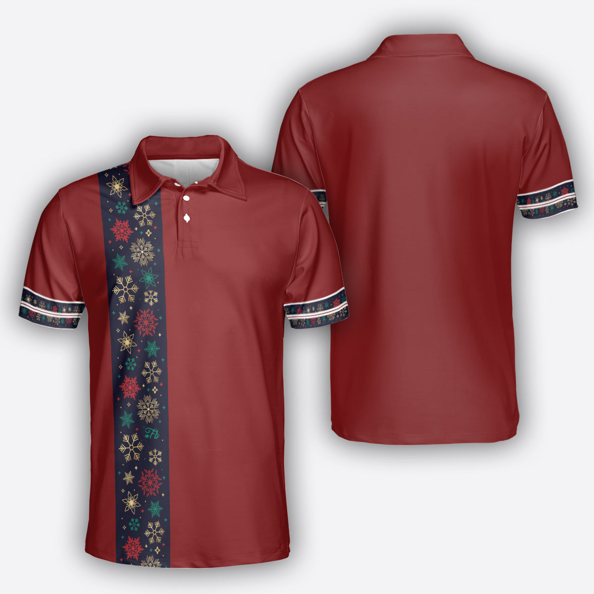 Petthouse | Christmas Polo Shirt Snowfalke Polo Shirt Merry Christmas Golf Shirt Xmas Gift