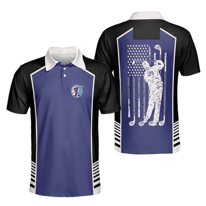 Petthouse | Golf Man Polo Shirt American Flag Golf Polo Shirt Golf Player Shirt Gift For Men