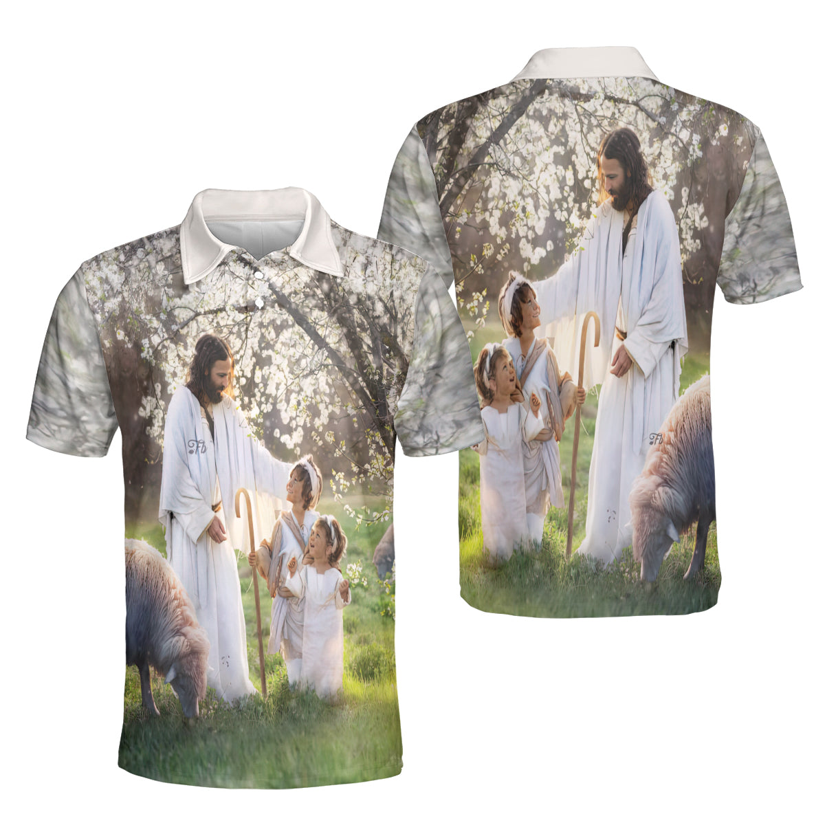 Petthouse | Jesus Christian And Children Polo Shirt Christian Landscape Sport Shirt Birthday Gift Idea