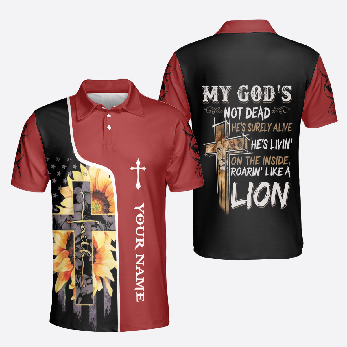 Petthouse | Customized Polo Shirt Jesus Faith Polo Shirt My God's Not Dead Polo Shirt Christian Gift