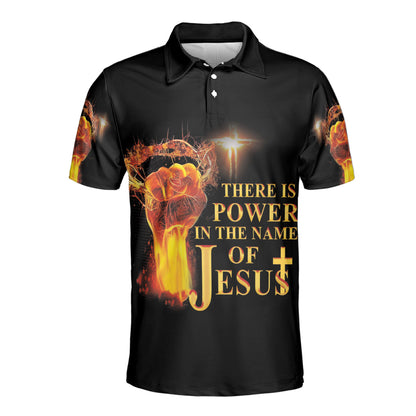 Petthouse | Jesus Christian Polo Shirt There Is Power In The Name Of Jesus Bible Verse Scripture Quote