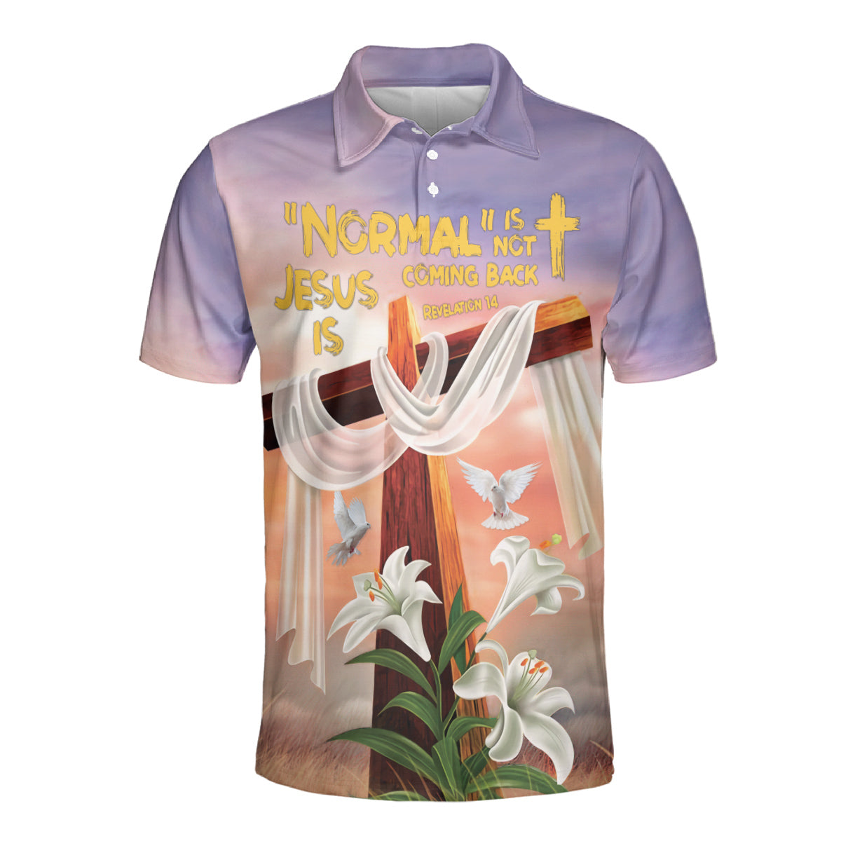 Petthouse | Jesus Cross Art Christian Religious Verse Mens Polo Shirts Short Sleeve Faith Gift Women Worship