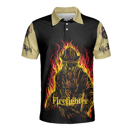 Petthouse | Customized Nam Dad The Firefighter American Polo Shirt Fireman Sport Shirt Father's Day Gift